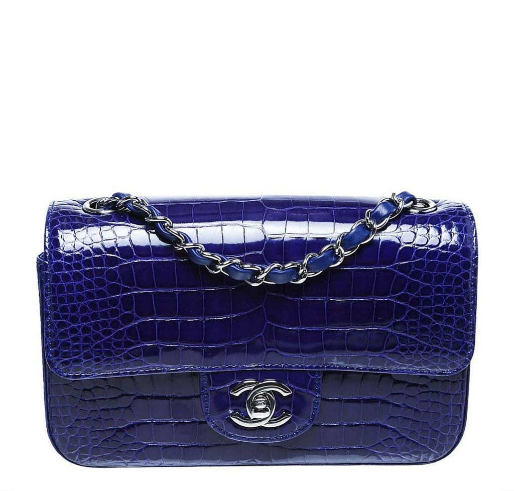 【ヴィンテージ】Rank:S☆Chanel Dark Blue Classic Mini Flap Chanel Classic Small S/M Flap Dark Blue Caviar Silver