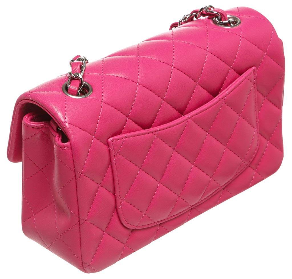 Chanel Pink Quilted Lambskin Leather Classic Small Double Flap Bag -  Yoogi's Closet
