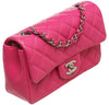 Chanel Mini Classic Flap Bag Pink Used Side