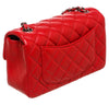Chanel Mini Classic Flap Bag Red Used Back