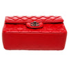 Chanel Mini Classic Flap Bag Red Used Bottom