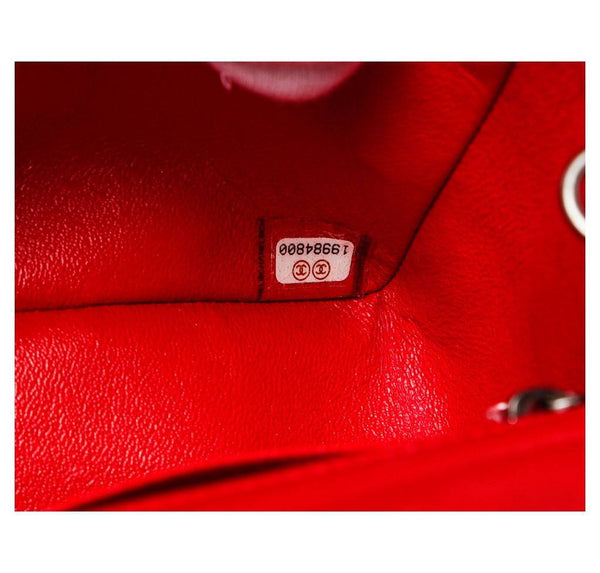 Chanel Mini Classic Flap Bag Red Used Serial Number