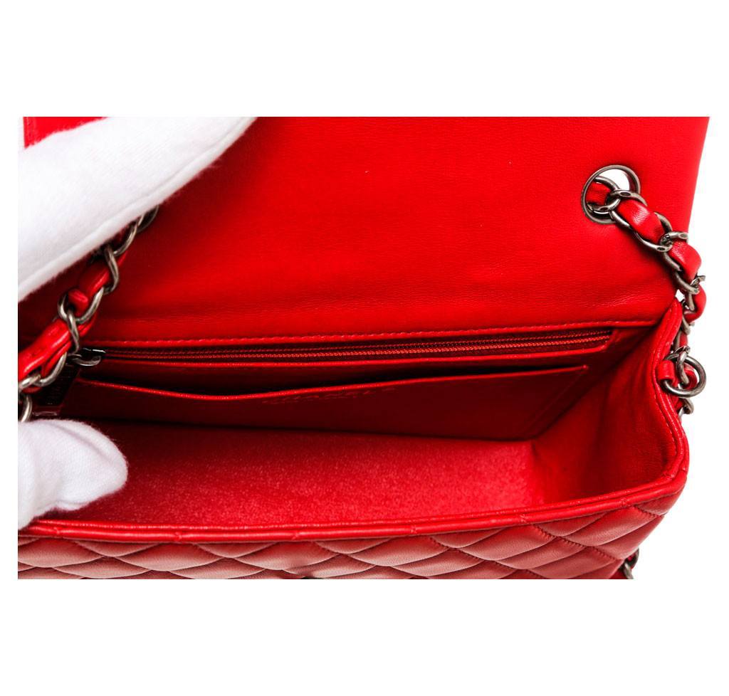 Mini flap bag, Lambskin, red — Fashion