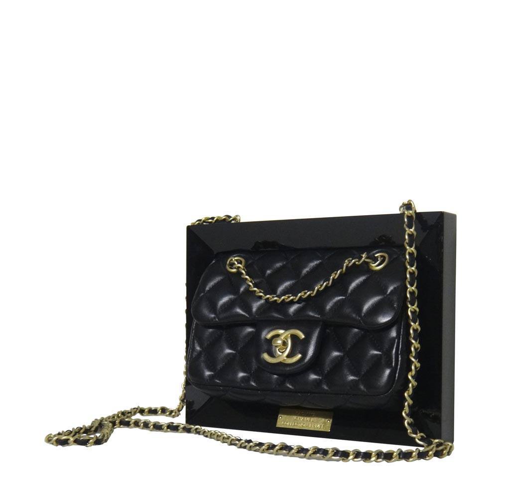 LIMITED EDITION Runway CHANEL Frame Bag PLEXIGLASS and Gold