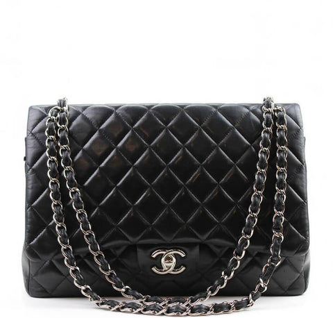 Chanel Shoulder Flap Maxi Bag Black