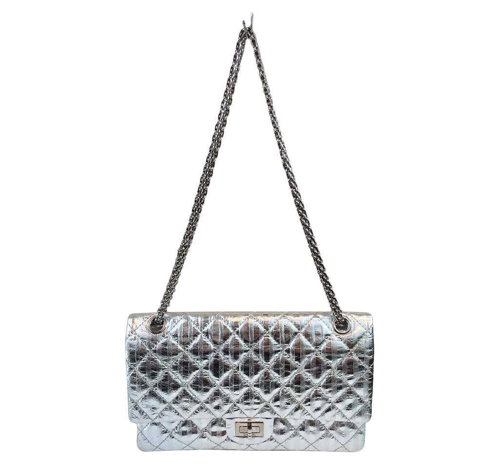 Chanel Silver Mirror 225 Flap Bag - Limited Edition