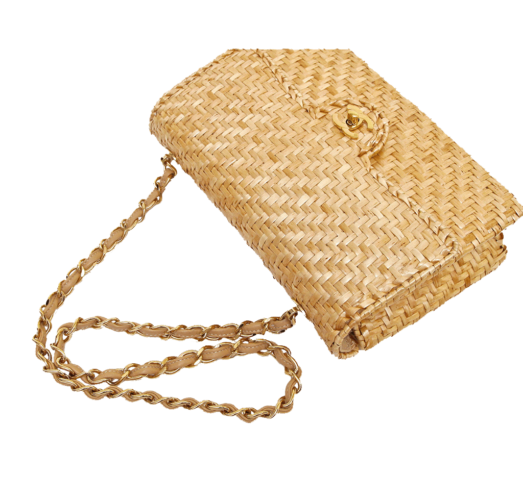 Chanel Classic Single Flap Bag Rattan Wicker