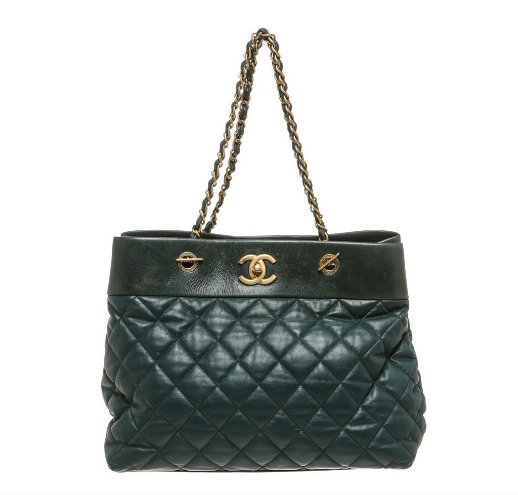 chanel vintage black lambskin leather quilted tote bag