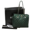 Chanel Whipstitch Tote Bag Green Used complete