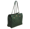 Chanel Whipstitch Tote Bag Green Used side