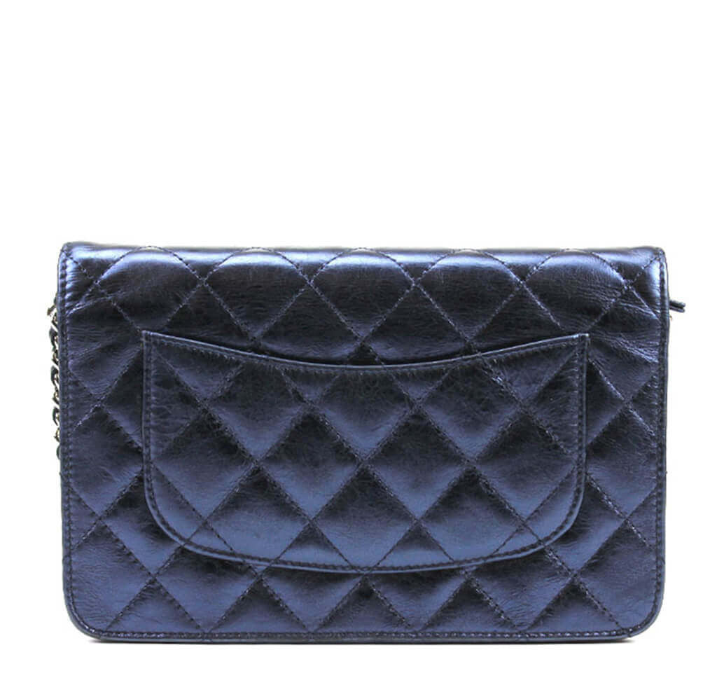 Chanel WOC Bag Dark Blue Lambskin Leather