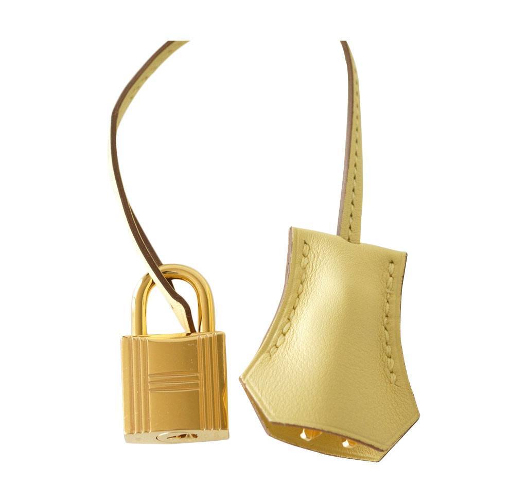 Hermes Birkin Bag 25cm Jaune Poussin Togo Gold Hardware