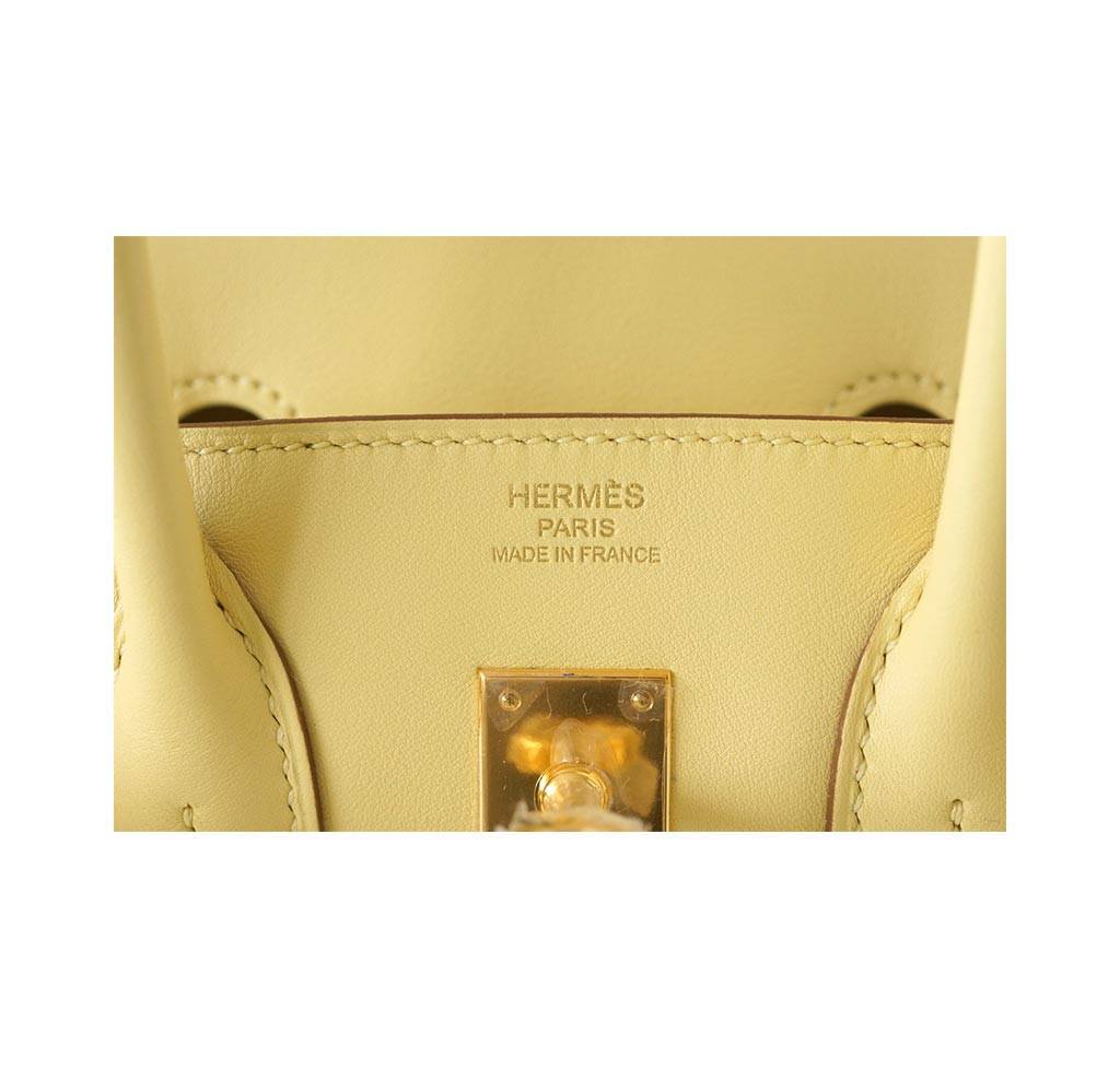 HERMES BIRKIN 25 JAUNE POUSSIN swift leather gold hardware at 1stDibs