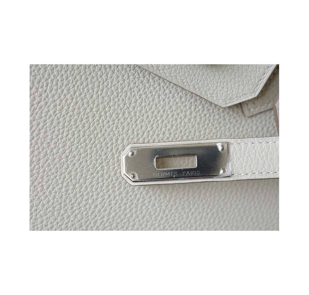 Hermès Birkin Craie Togo 30 Palladium Hardware, 2021 (Like New), White/Beige/Silver Womens Handbag