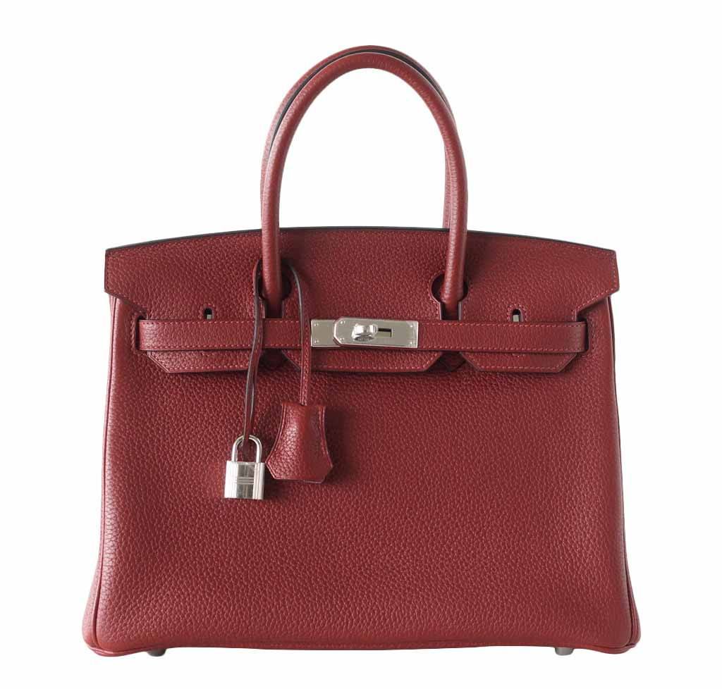 Birkin 30 leather handbag Hermès Red in Leather - 22131147