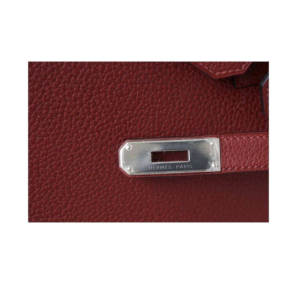 Hermes 30cm Rouge Garrance Red EverGrain Birkin Bag PHW