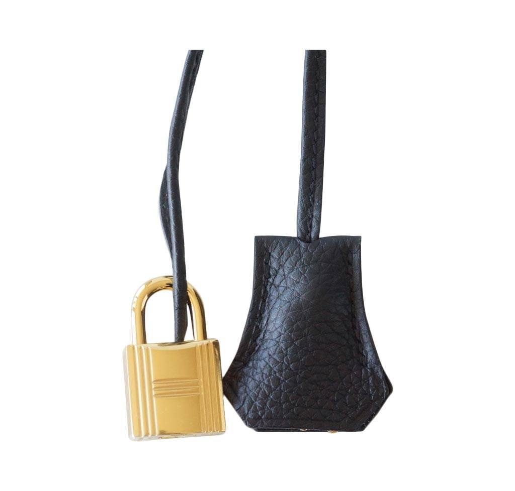 Lot - Hermes Black TOGO Leather JPG Kelly Bag 42cm