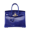 Hermes Birkin 35 Crocodile Blue Bag
