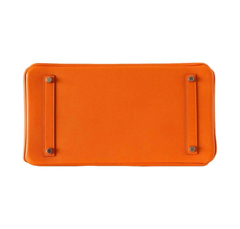 Hermes Birkin 35 Orange Epsom Palladium Hardware #N