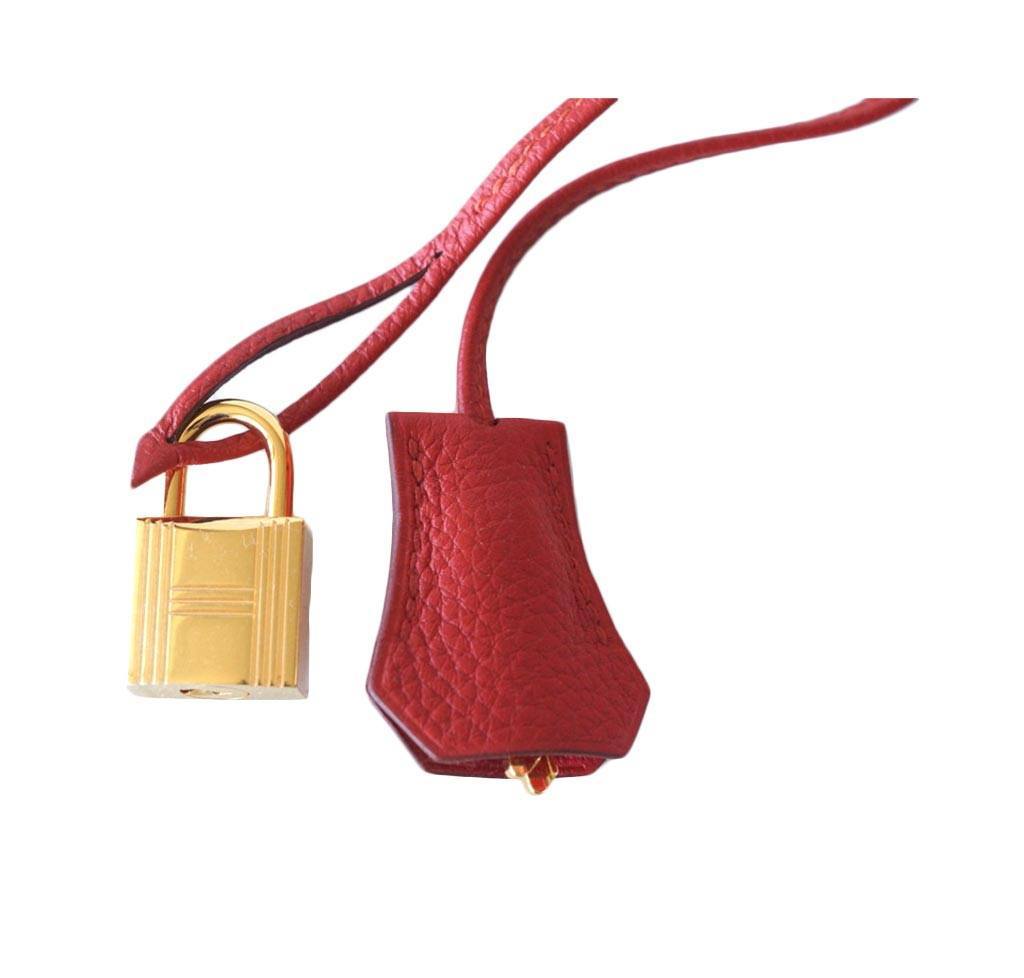 Hermes Birkin 35 Bag Vermillion Red Togo Leather with Gold