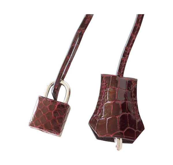 hermes birkin 35 bordeaux porosus crocodile new lock