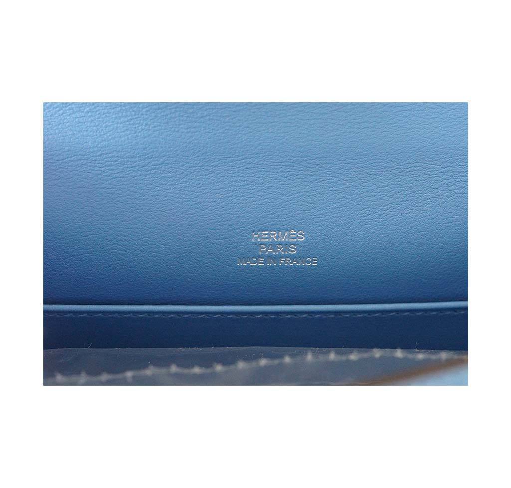 Hermes Kelly Pochette Clutch Paradise Swift Palladium Hardware