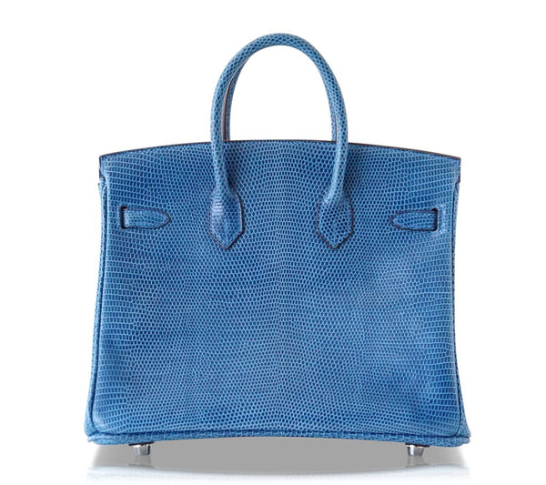 Hermès Birkin 25 Bag Mykonos Lizard Palladium pristine back