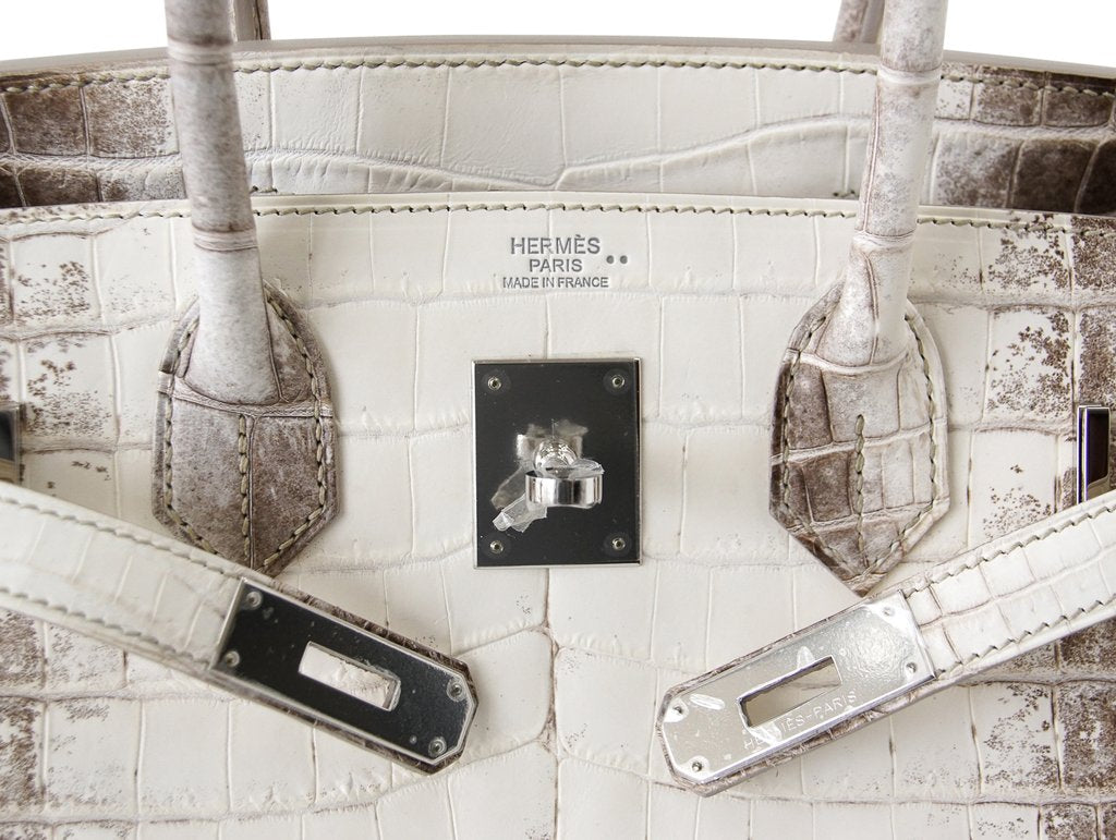 HERMES Birkin 30 HIMALAYA CROCODILE PALLADIUM HARDWARE - Fashion Handbag  Collections