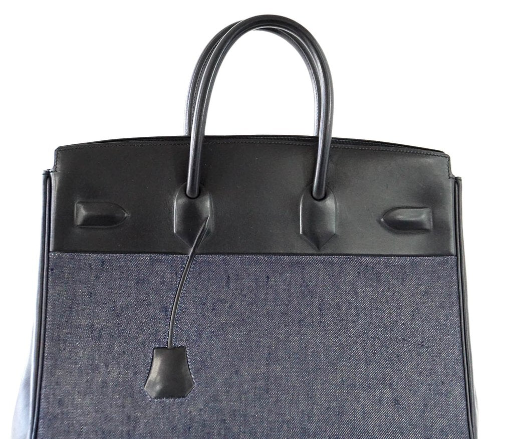 Bonhams : Hermès Sac A Main Birkin 35 Shadow En Cuir Evercalf Noir Et Denim