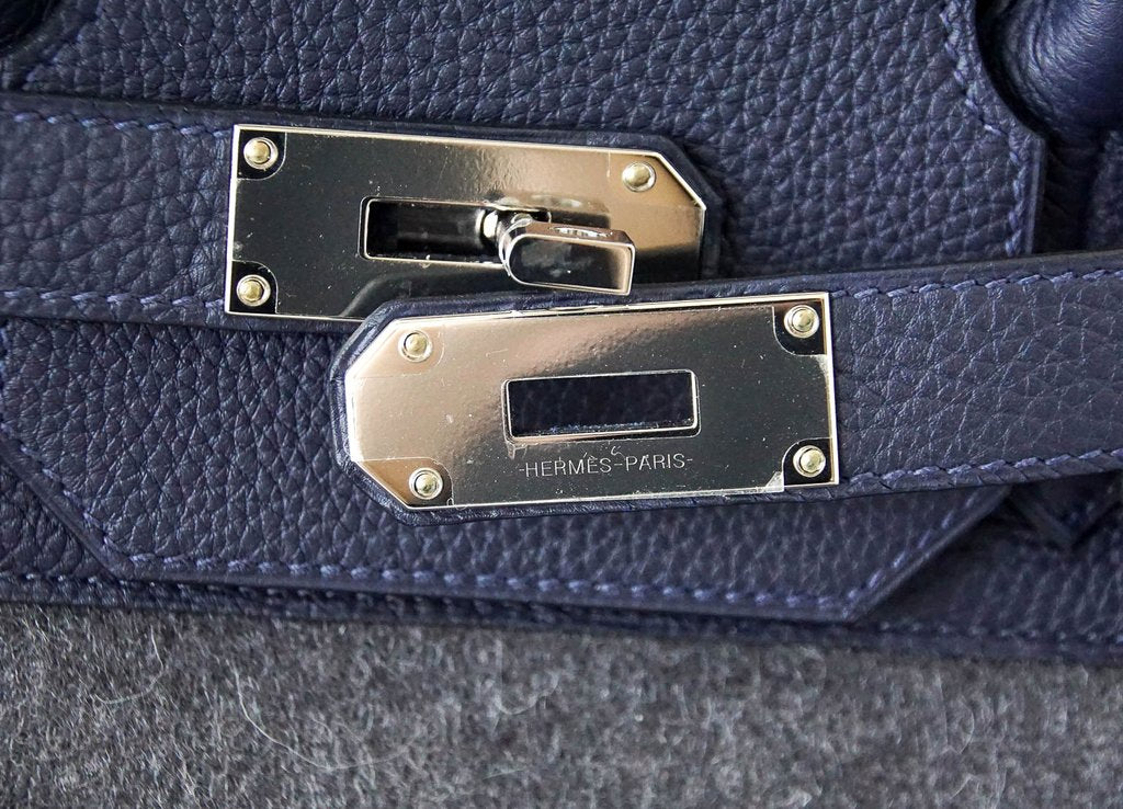 Hermes Birkin Bag 35cm Navy Blue Nuit Togo Palladium Hardware