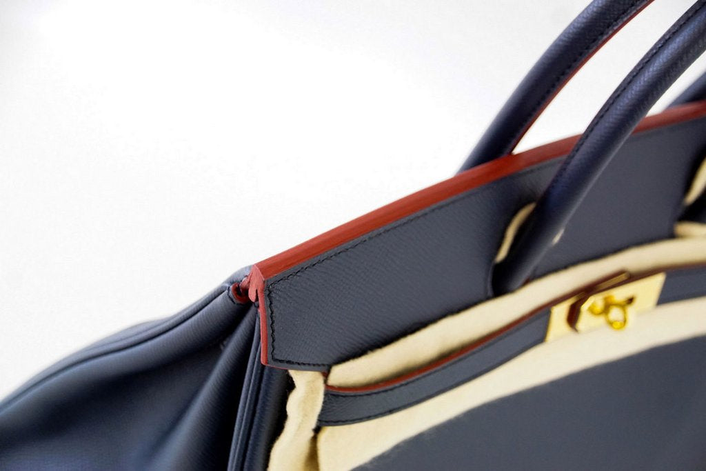 Hermès Vintage - Evercolor Birkin 35 - Blue - Leather Handbag - Avvenice