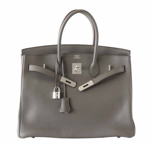 Hermes Birkin 35 Etain new front open