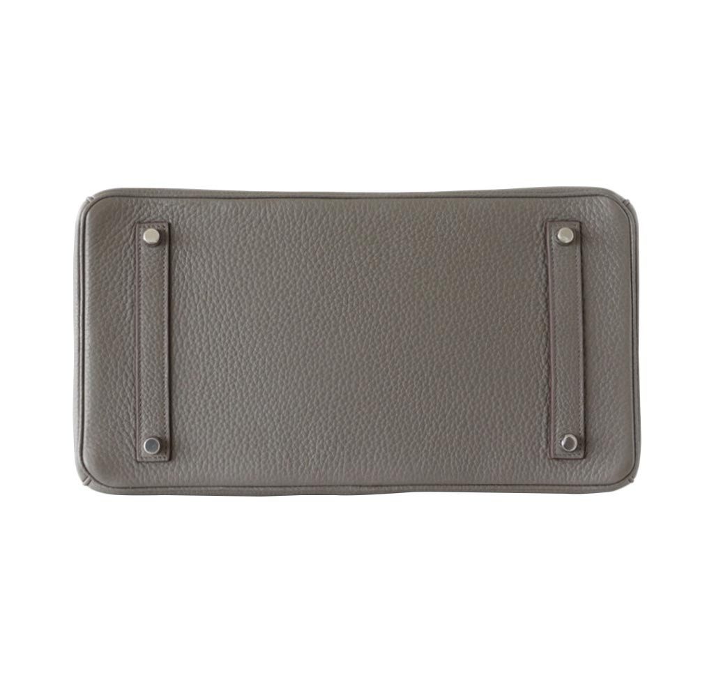 Hermes Birkin 35 Etain Gray Bag Palladium Hardware Clemence Leather