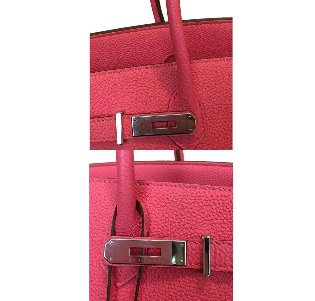 Hermes Togo Leather Birkin 35 with Palladium Hardware in Rose Lipstick