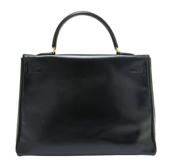 hermes kelly 35 black used back