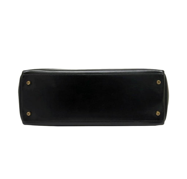 hermes kelly 35 black used bottom