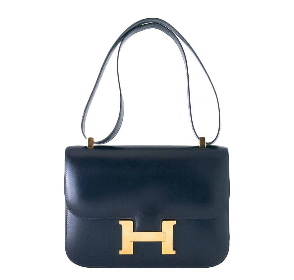 Hermès Constance 23 Navy Bag GHW