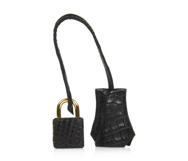 Hermes Noir Black Crocodile Gold Birkin 25 Handbag Kelly Bag