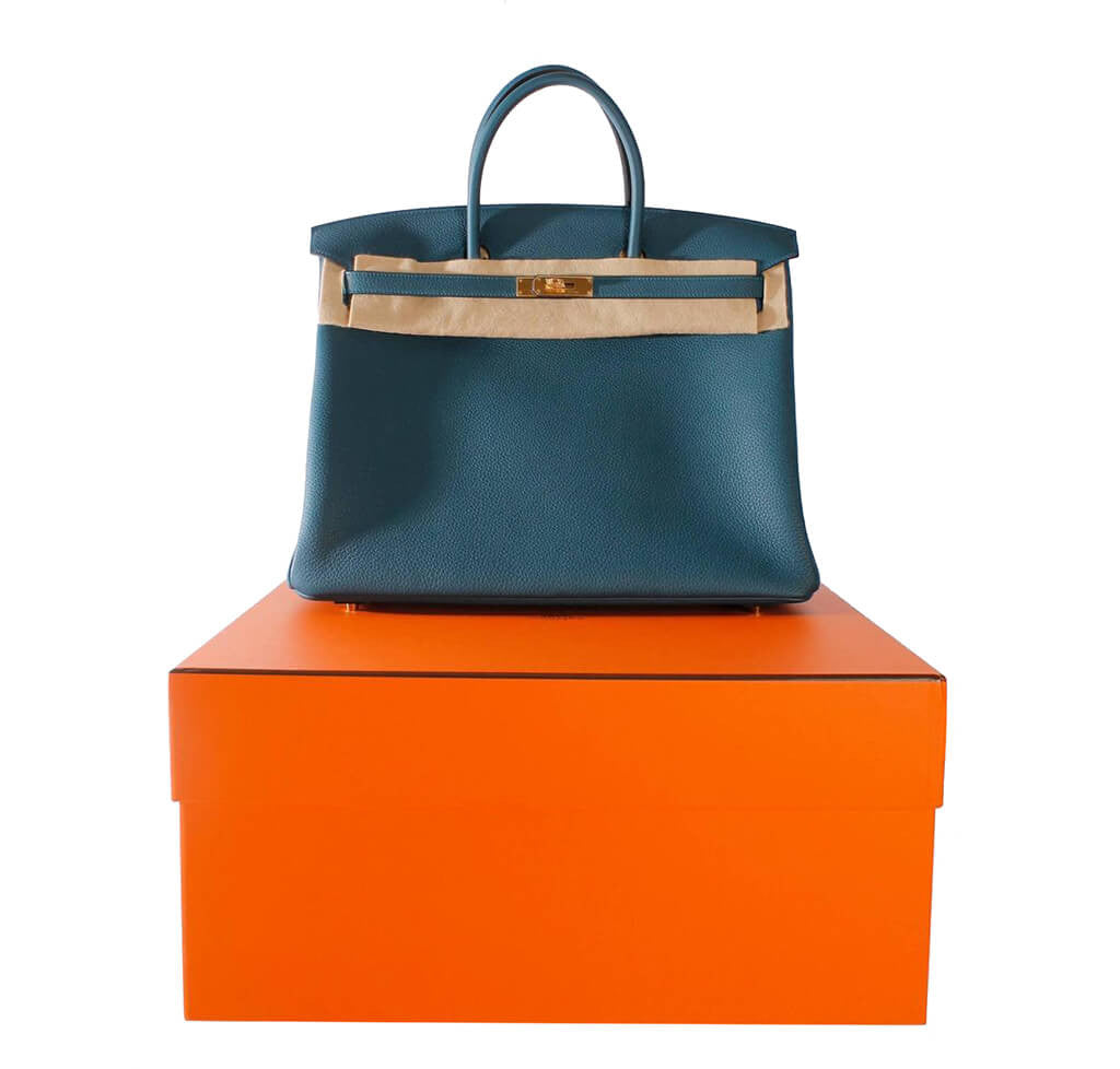 Hermès Birkin 40 Bag Bleu Covert Togo Leather - Palladium Hardware