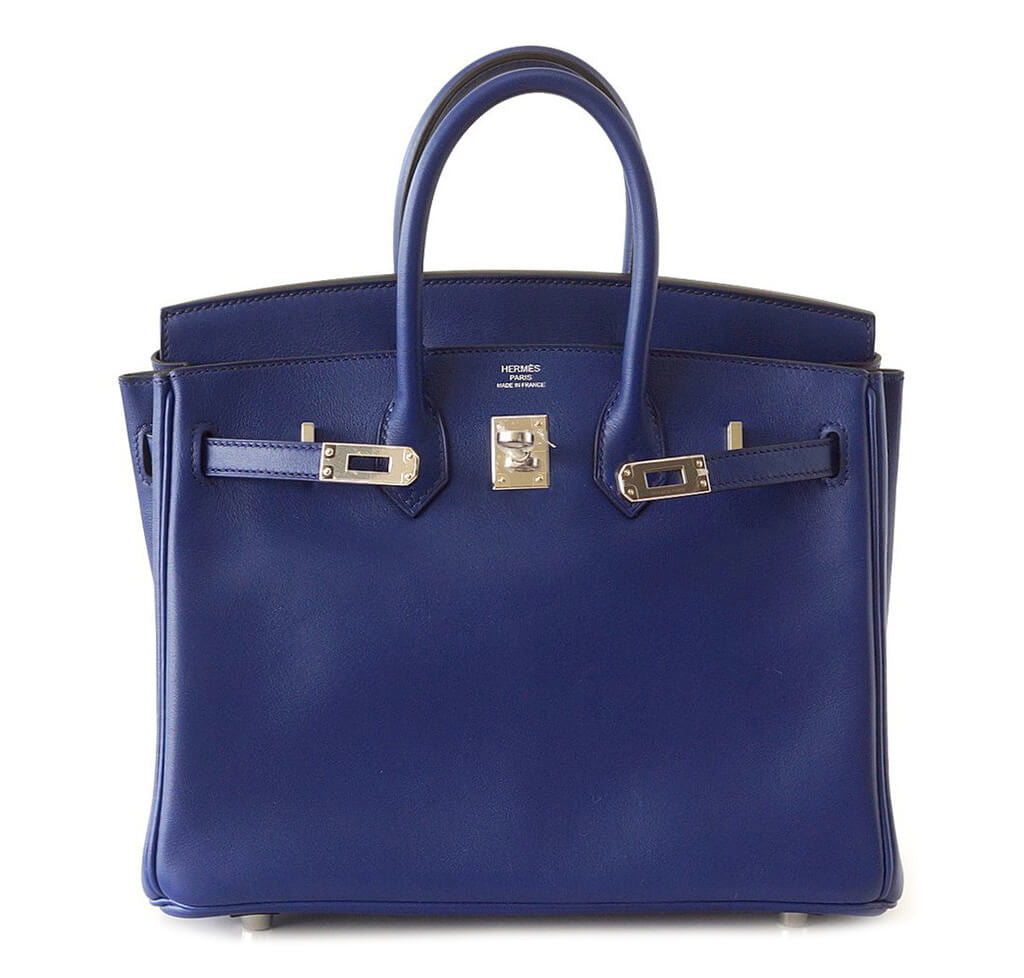 Hermès Birkin 25 Bleu Saphir Bag - Swift Leather Palladium Hardware