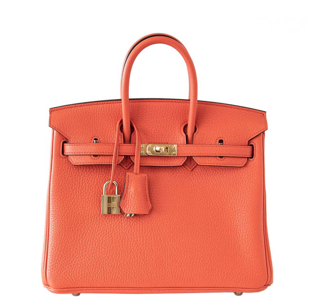 hermes orange leather