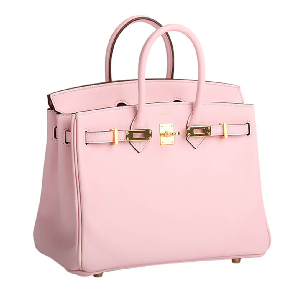 Hermes Swift Gold Hardware Pink Jewel Birkin 25 Rose Sakura Bag at 1stDibs