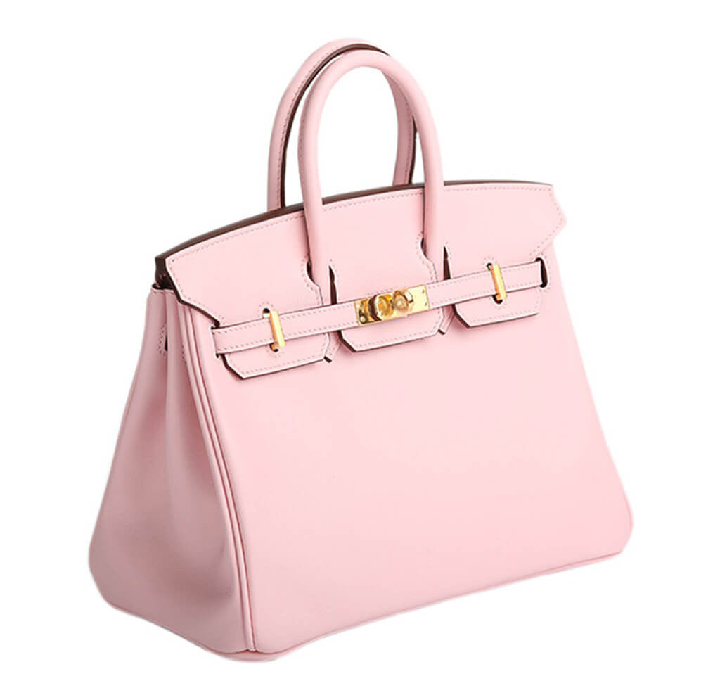 Hermes Birkin Bag 25cm HSS Bi-Color Rose Sakura and Gris Perle Chèvre Gold  Hardware