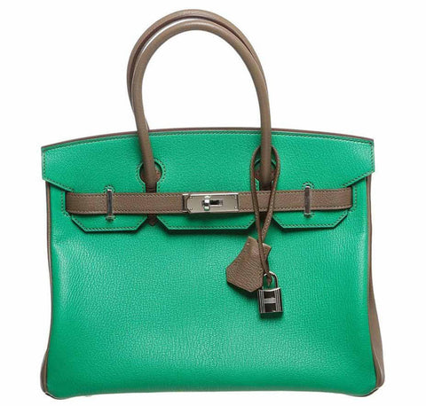 Hermes Birkin Bag 30 Green Chevre 