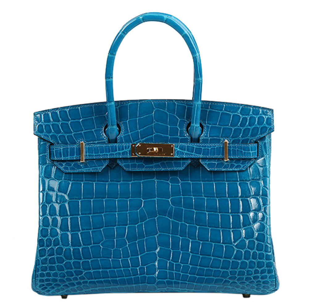Hermes Blue Izmir Turquoise Porosus Crocodile Birkin 30 Bag – MAISON de LUXE