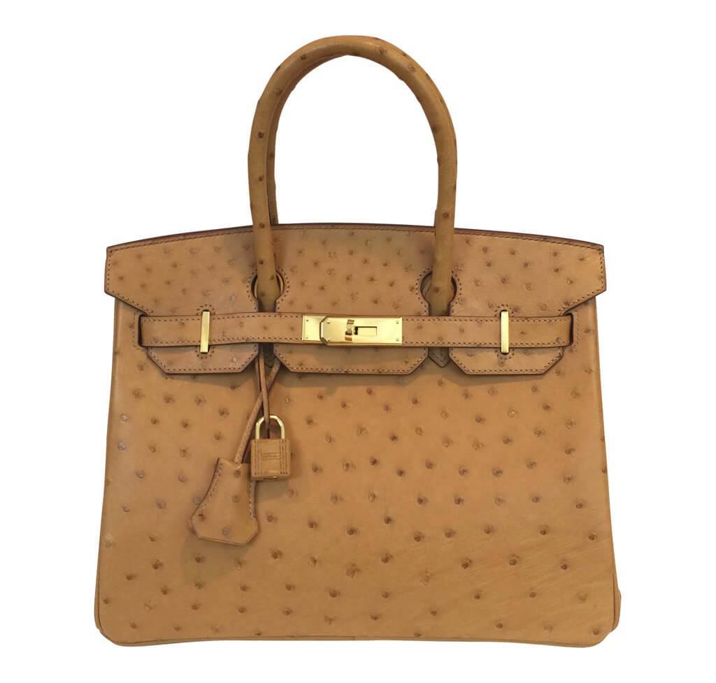 Hermès Birkin 40 cm Handbag in Gold Ostrich Leather