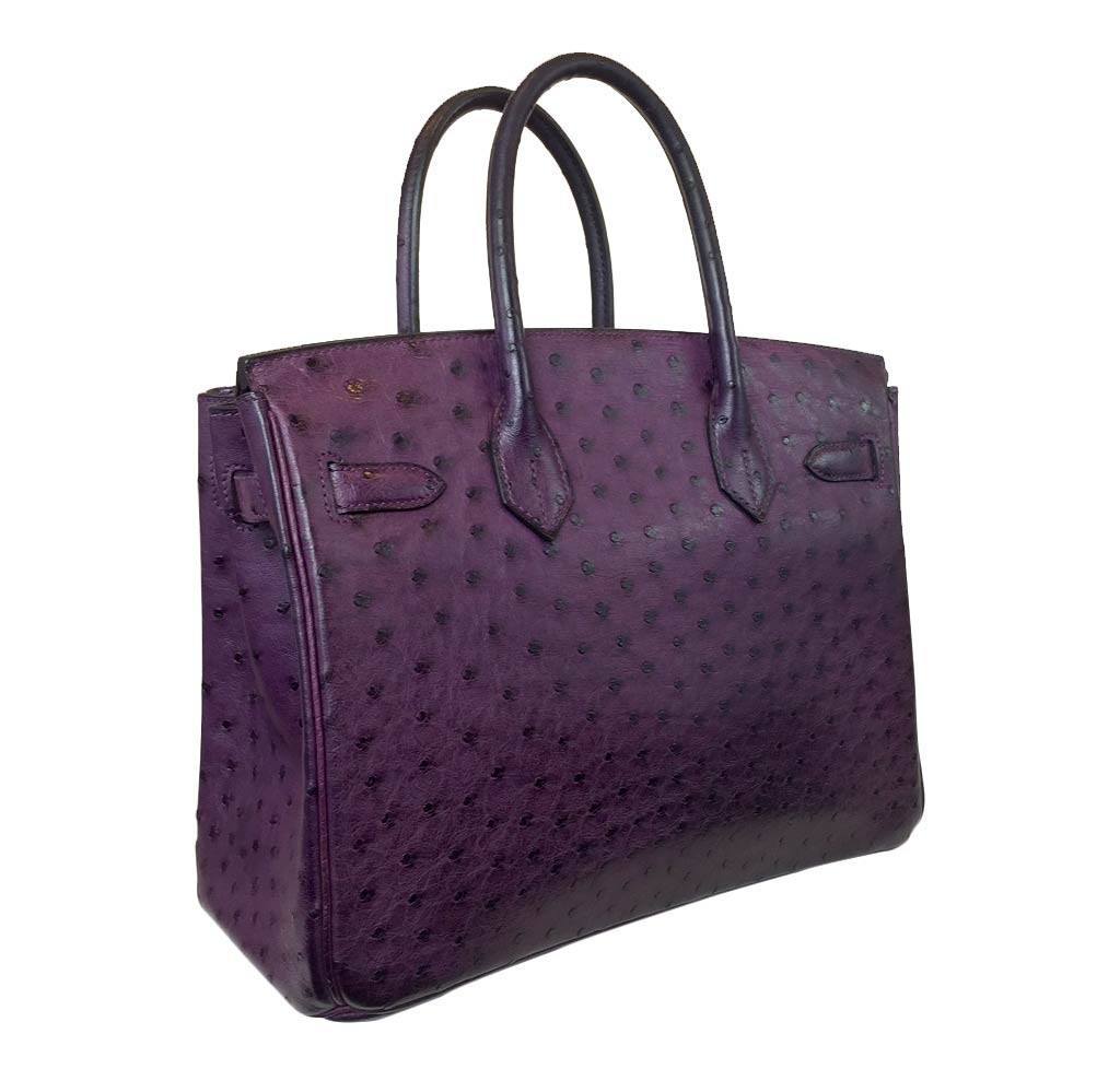Replica Hermes Birkin 30 Retourne Handmade Bag In Gris Asphalt Ostrich  Leather