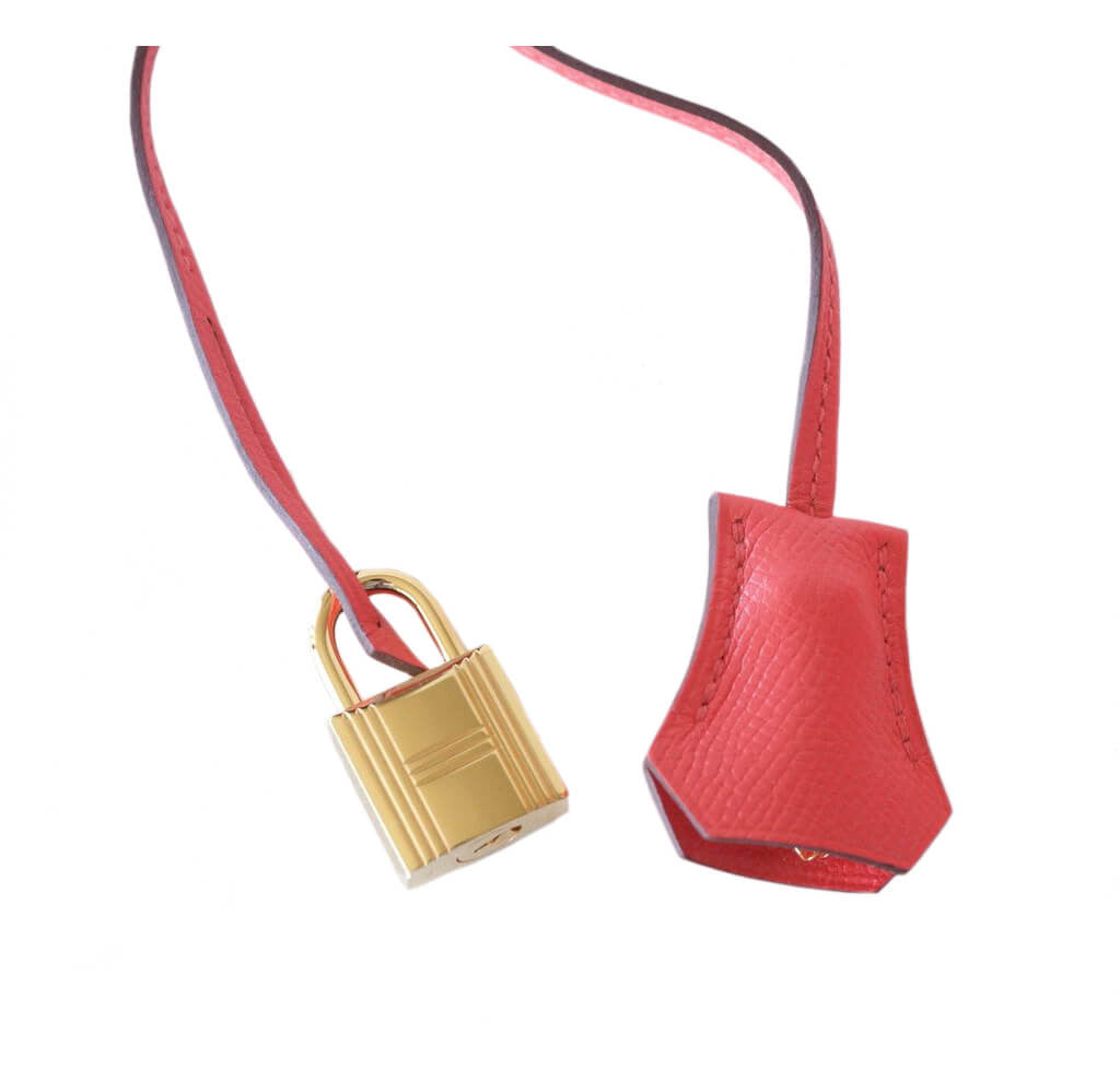 A ROSE TYRIEN EPSOM LEATHER KELLY POCHETTE WITH GOLD HARDWARE, HERMÈS, 2013