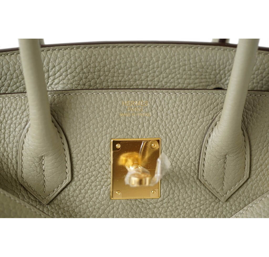 Hermes Birkin 30 Bag Sage Gold Hardware Clemence Leather