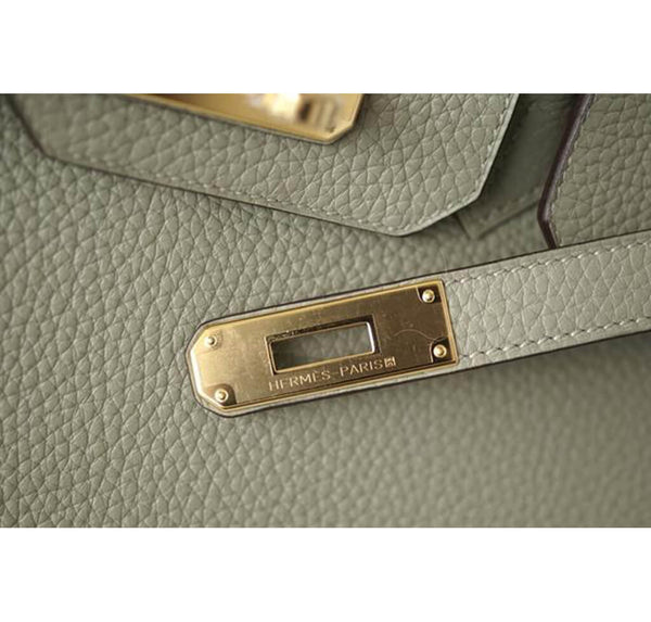 Hermes Birkin Bag Sage Clemence Leather